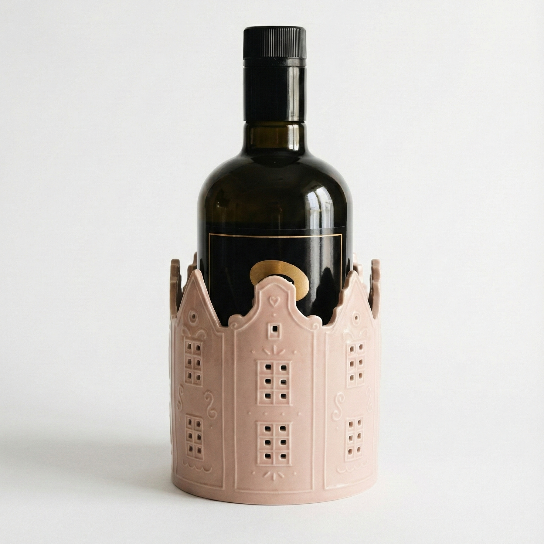 Confezione Natalizia + portabottiglie in ceramica - Parthèno - Olio Extravergine d'Oliva del Sannio - Bottiglia 500ml